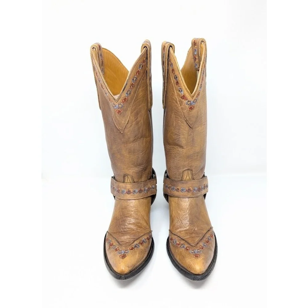 Old Gringo Hanna Gayla Floral Embroidered Cowboy Boots Size 8B Bayou Yellow - Picture 4 of 7